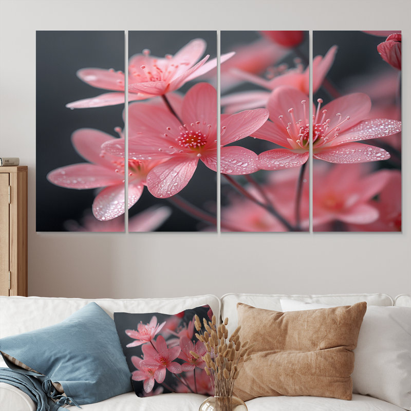 Gillan - Cherry Blossom Wall Art Set, 32" H x  64" W