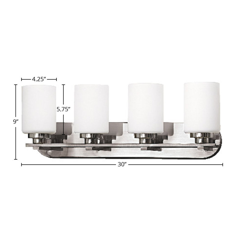 Éclairage pour meuble-lavabo 4 lumières Troene, Chrome brossé