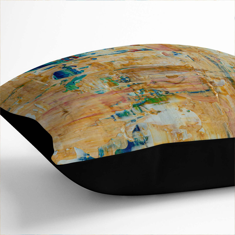 Abstract Square Throw Cushion, 55 x 55 cm, Black