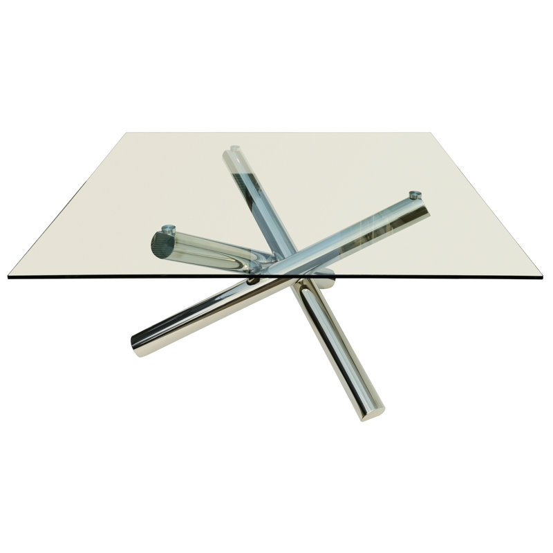 Kallol Glass Top Metal Base Dining Table