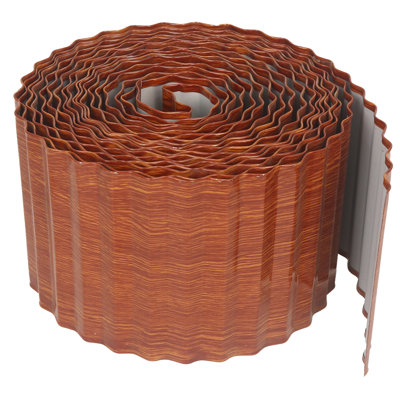 6"×30ft Woodgrain Corrugated Metal Landscape Edging