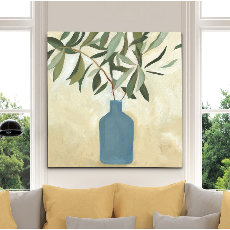 «green "still life v" , peinture, H 16 po x l 16 po x P 1,5 po, Toile tendue