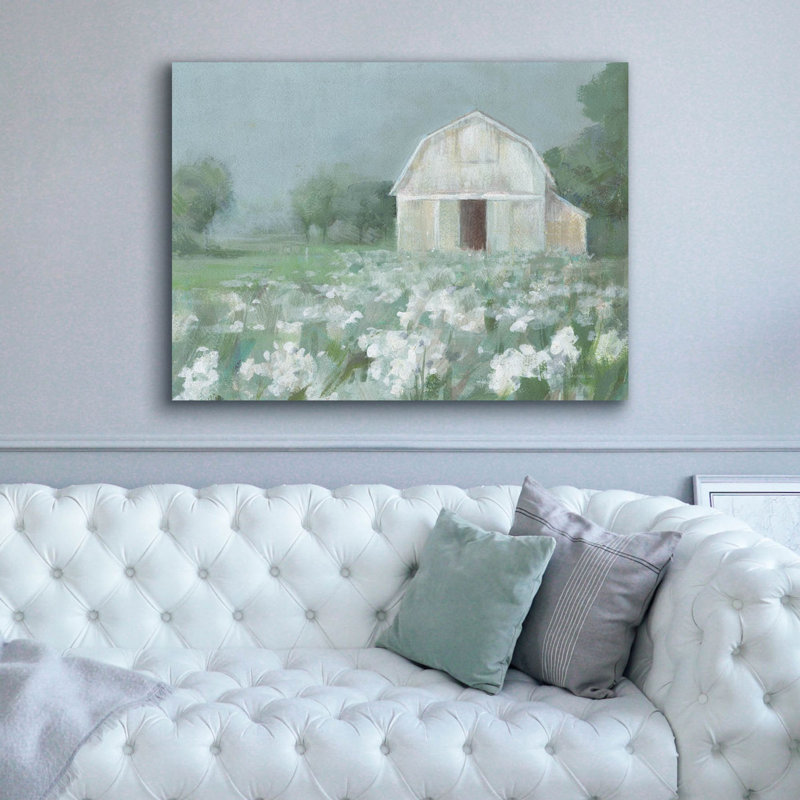 «White Barn Meadow» par Danhui Nai, art mural sur toile, H 40 po x l 54 po