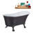 55" Streamline Clawfoot Soaking Acrylic Bathtub With Drain, Clawfeet, and Bamboo Tray-76223127-90730278