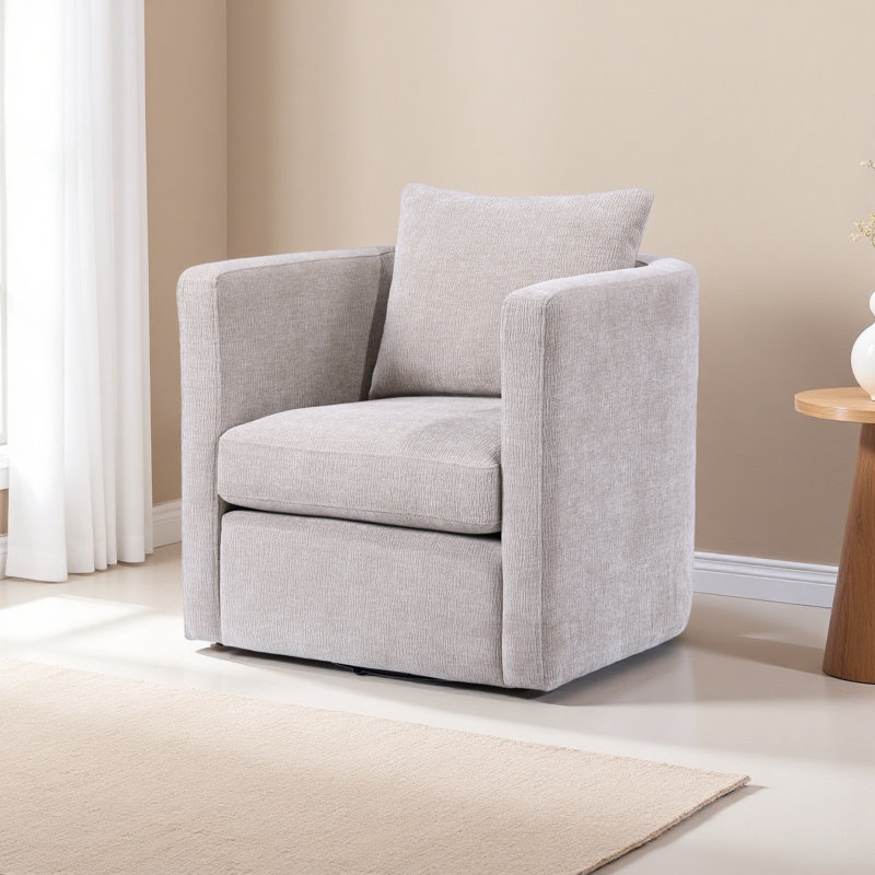 Fauteuil demi-tonneau pivotant, Beige