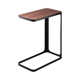 Small Metal And Wood Bedside Compact Side Table - Narrow C Shaped Slim End Table