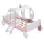 Lit simple de style princesse avec couronne, lit plateforme voiture en bois avec escalier-113432615