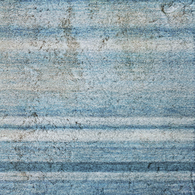 Premium Machine Washable Dream Shag ADS529 Striped Rug, Blue, 8' Round