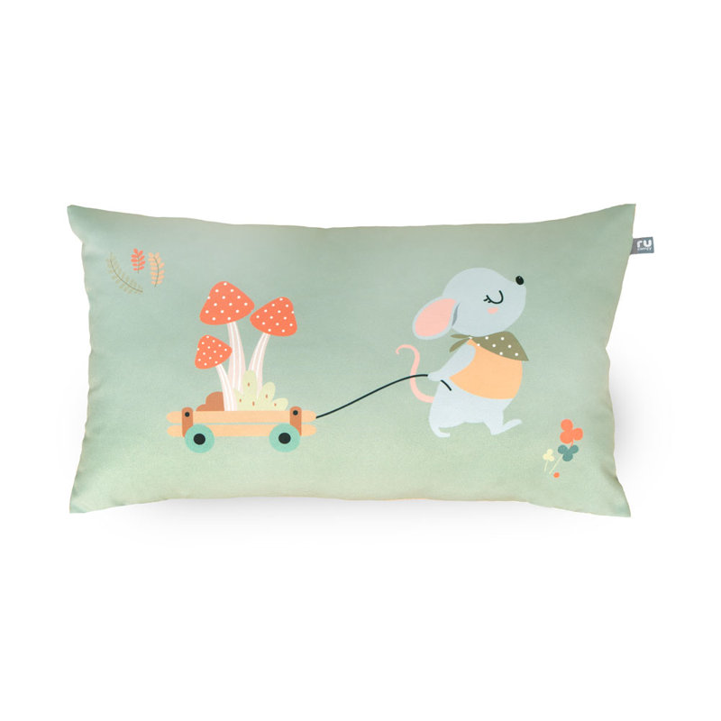 rucomfy Beanbags Patterned Cushion, Pre-Filled Decorative Nursery Pillow, Machine Washable and Removable Cover, Cosy Themed Accent Cushion for Bedroom or Playroom - Forest Friends (30x50cm)