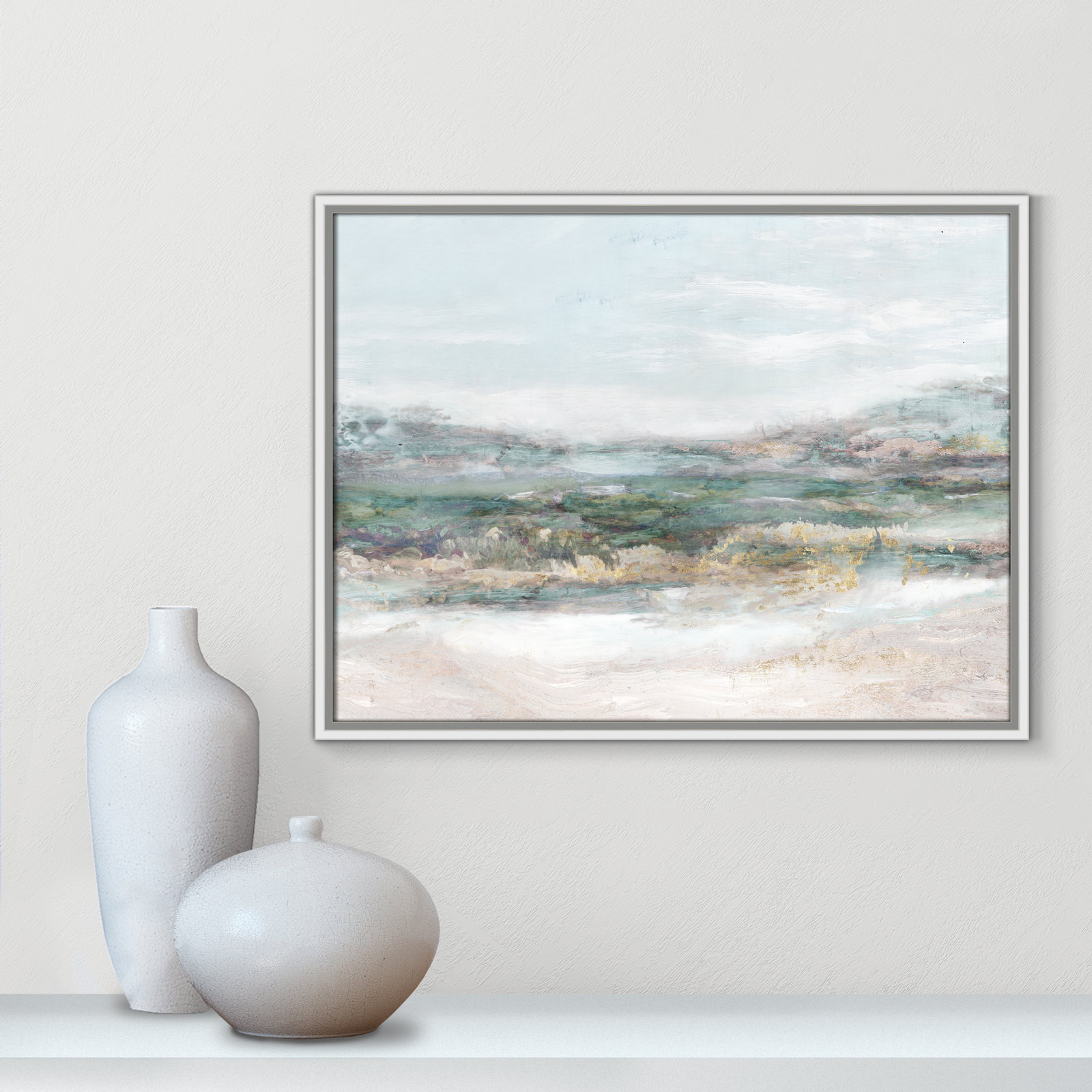 Dazzling by Matina Theodosiou - Painting Print on Canvas, No Mat, White Framed Canvas, 19.5" H x 25.5" W x 2" D