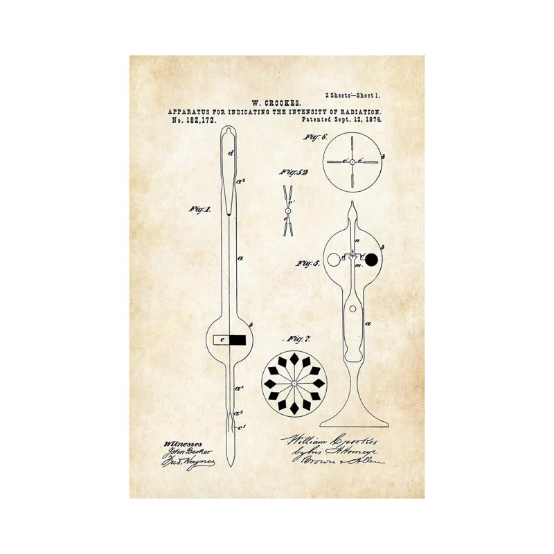Crookes Radiometer Bulb by Patent77 - Wrapped Canvas Gallery-Wrapped Canvas Giclée, 20.32 cm H x 30.48 cm W