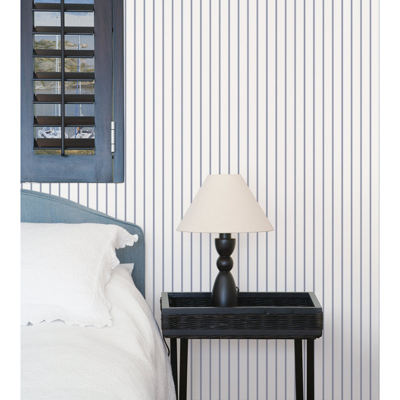 Dorcas 10m x 53cm Matte Wallpaper Roll, Navy/Cream