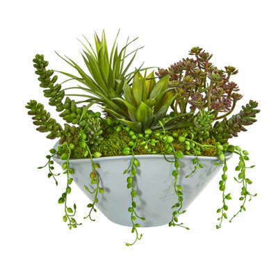 Plante succulent artificielle de jardin en vase