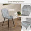 Velvet Upholstered Metal Side Chair in Grey