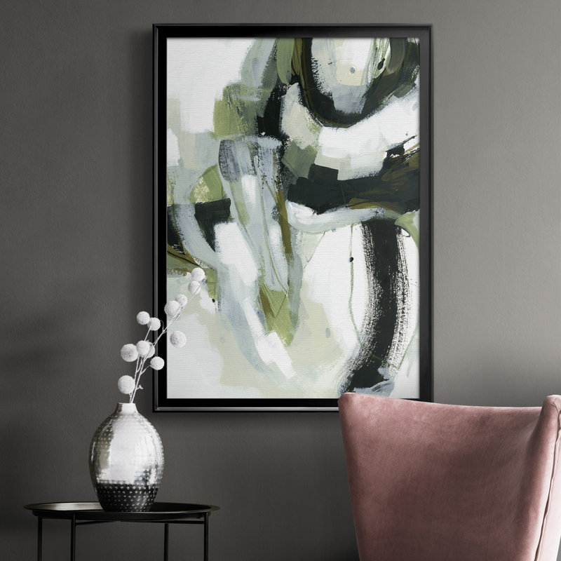 Toile encadrée de qualité supérieure vert onyx I - prête à être accrochée, H 30,5 po x l 22,5 po, Noir