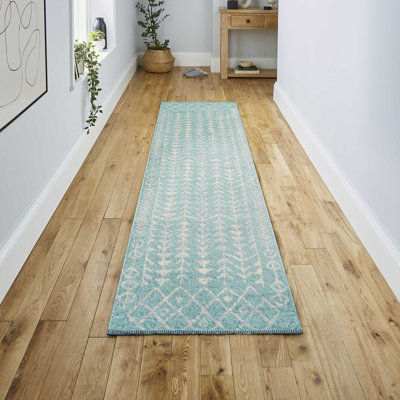 Tapis turquoise / crème Kelliann