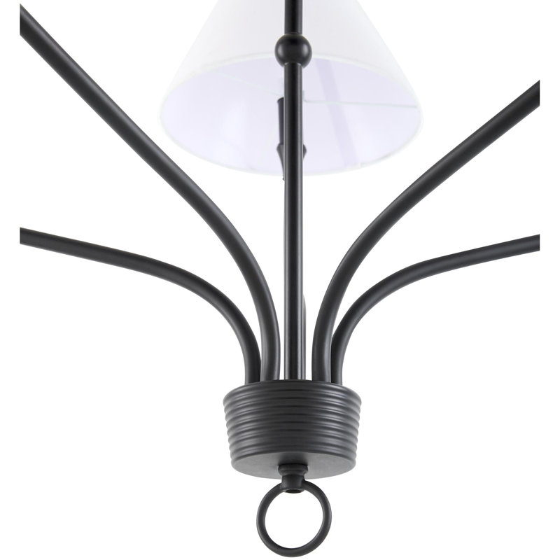 Le lustre Johanna, H 23 po x l 40 po x P 40 po, Noir mat, 5 lumières