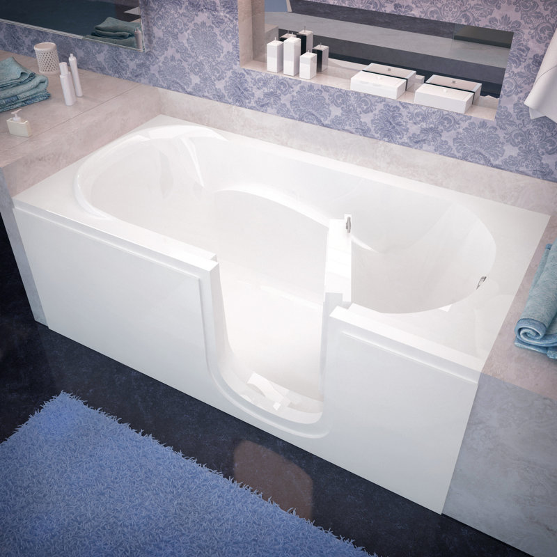 Ashton 59.6'' x 30'' Soaking Acrylic Bathtub, Right