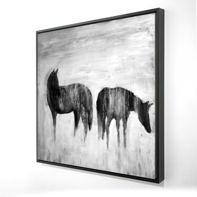 "Silhouettes de chevaux dans la brume"