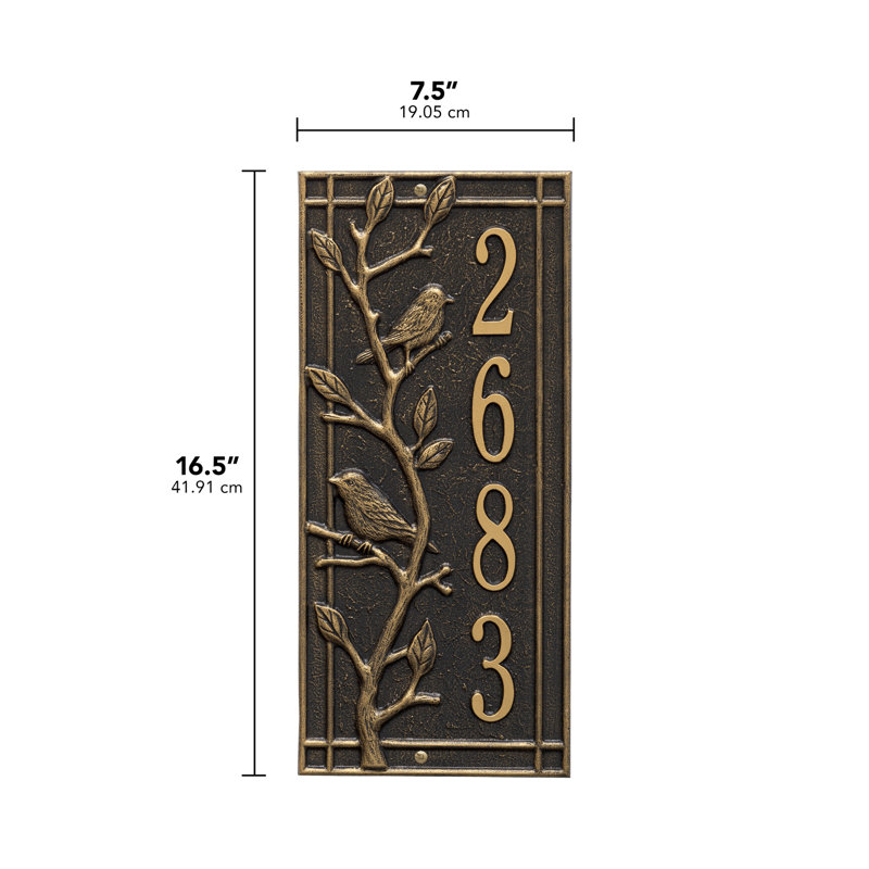 Woodridge Personalized Standard 1-Line Wall Address Plaque, Black/Gold, Yes