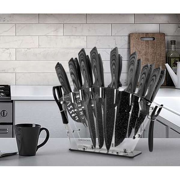 MooJ Plastic Development Metal Knife Block Set B09BQWMZ45