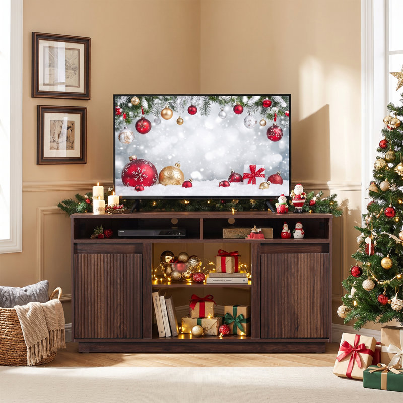 Meuble télé 47 po Mid-Century, Dark Walnut