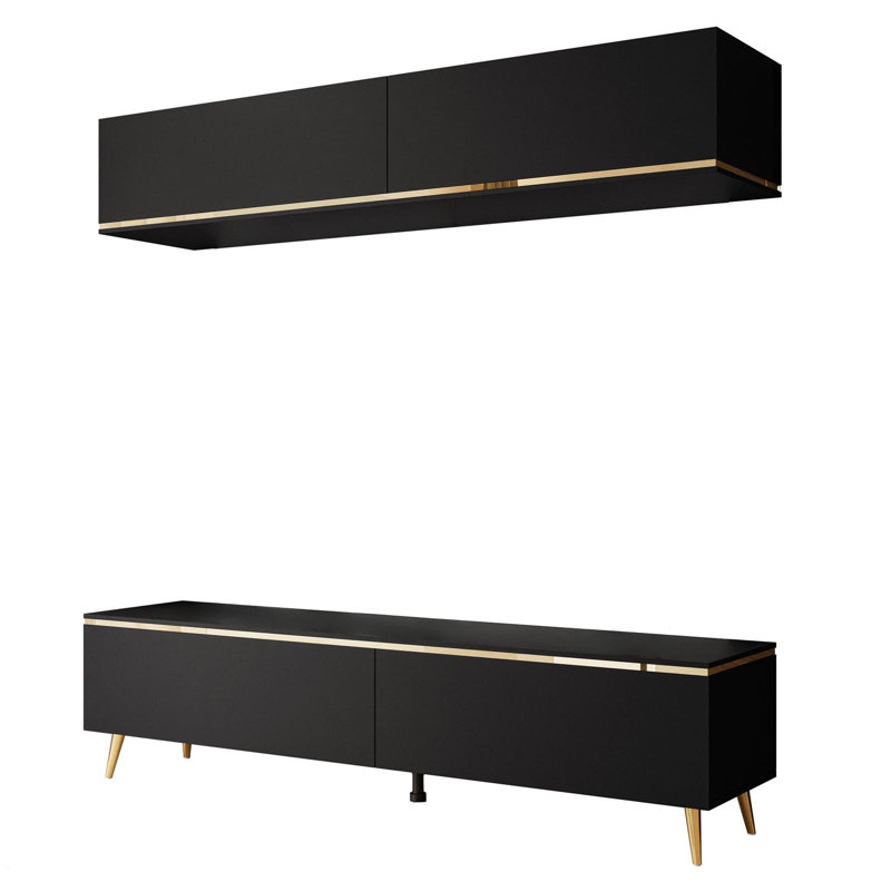 AURORA TV Stand on Legs, Black