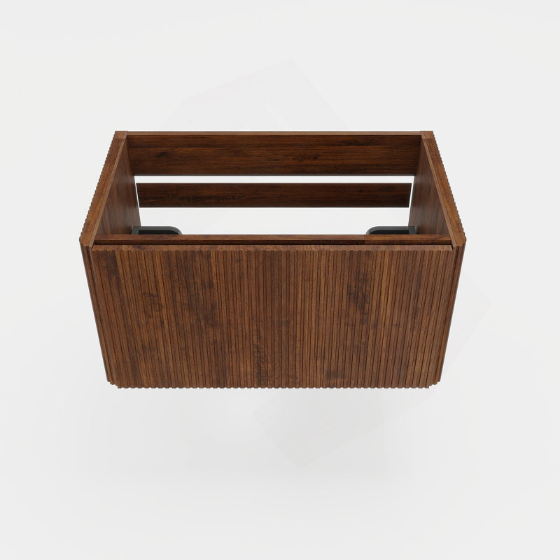 Armoire de salle de bain murale flottante pour salle de bain moderne, Noyer