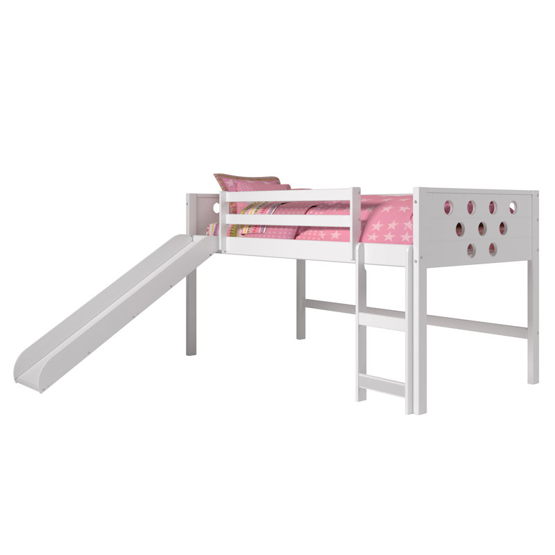 Hubbard Twin Solid Wood Platform Loft Bed by Isabelle & Max, White