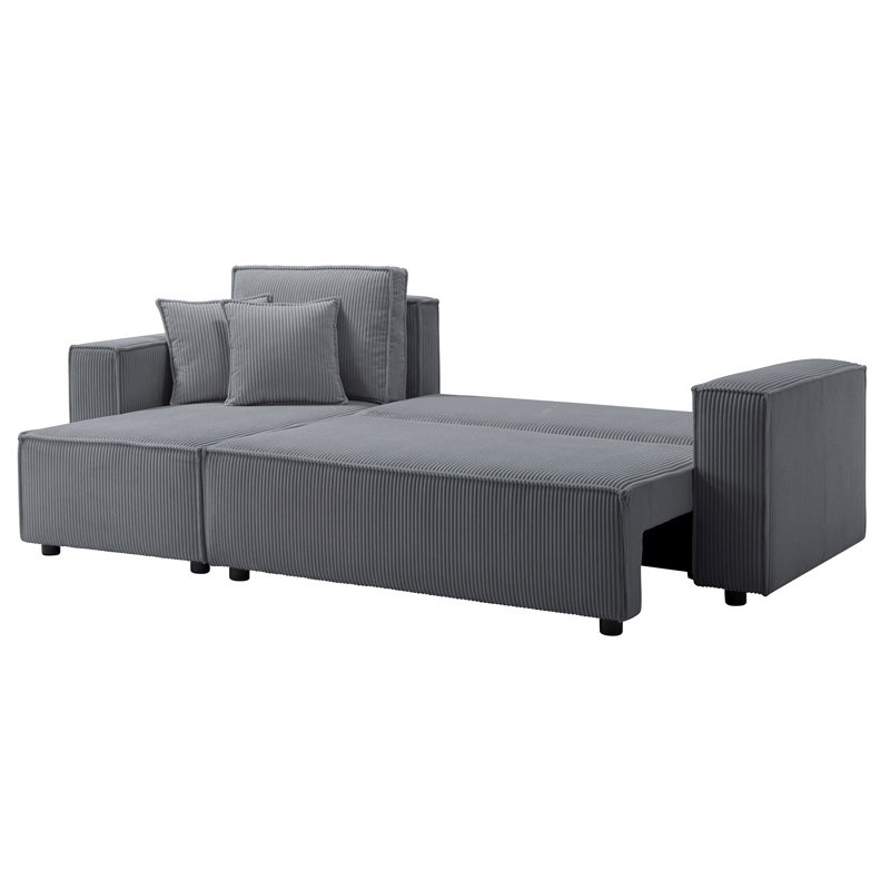 3 Seater Sofa Bed, Dark Grey