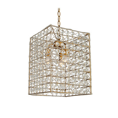 3-Light Bronze Pendant With Clear Crystal Accents