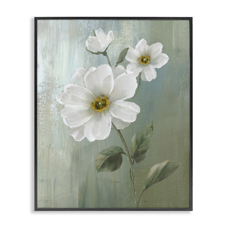 «Blooming Blossoms», estampe numérique par Nan, H 30 po x l 24 po, Giclée encadrée noir minuit