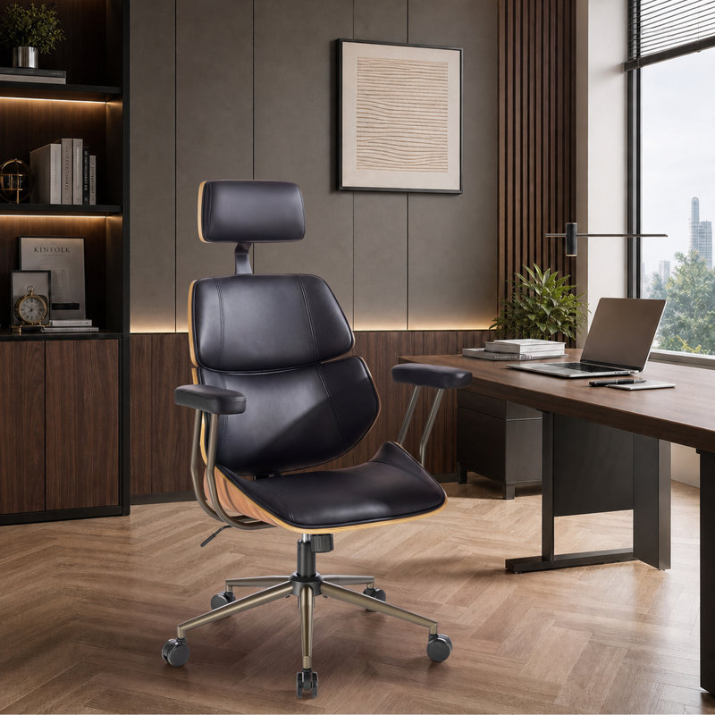 Ergonomic Office Chair Executive Swivel Chair, BLACK