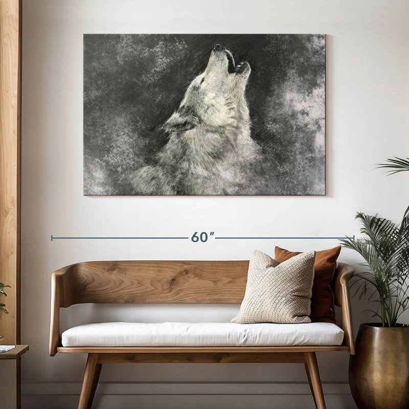 Howling Wolf BW, 32" H x 48" W