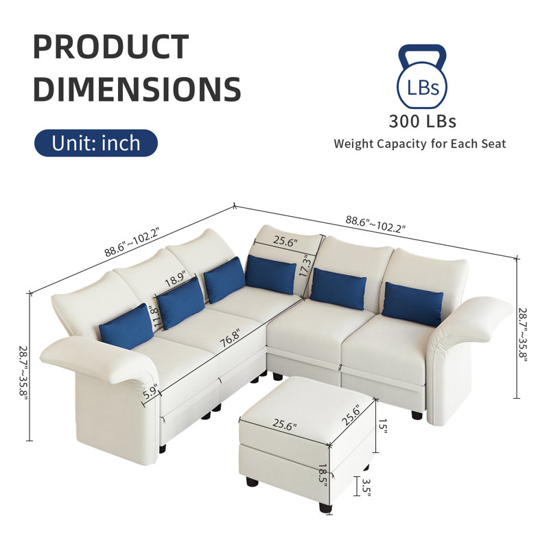 Ahren Velvet Reclining L-Shaped Sectional Reversible, Beige Velvet