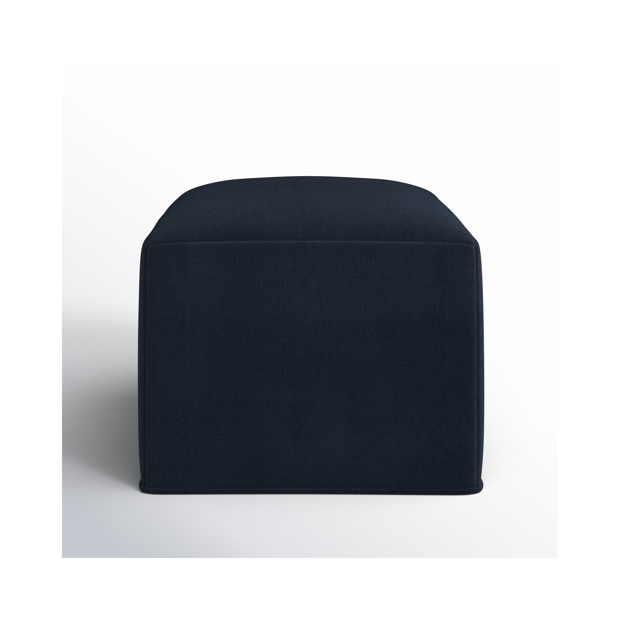 Praia Sunbrella® Upholstered 22" Ottoman, Canvas Navy Sunbrella® Canvas