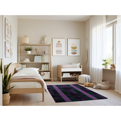 Tapis mauve lavable à la machine