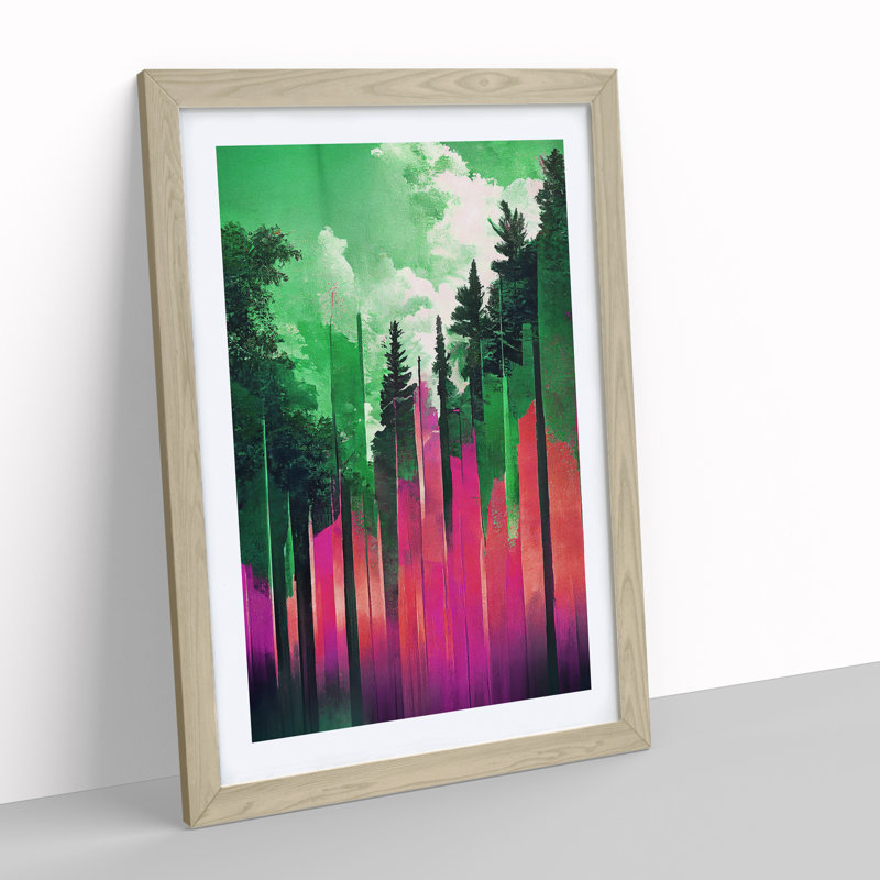 Abstract Forest No.1 - Framed Print, 34cm H x 25cm W x 2cm D, Oak