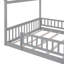 Structure de lit en bois pleine grandeur avec clôture, pour enfants, adolescents, gris-93528653-93528651