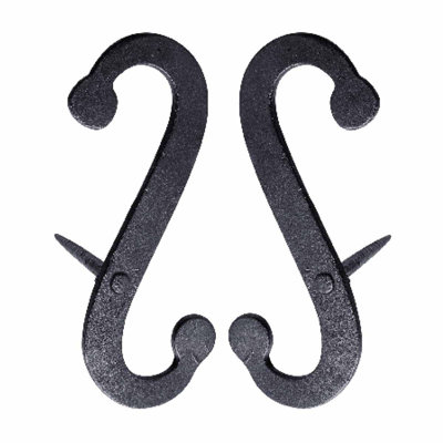 Shutter Dog  Black Decorative S Shaped Wrought Iron