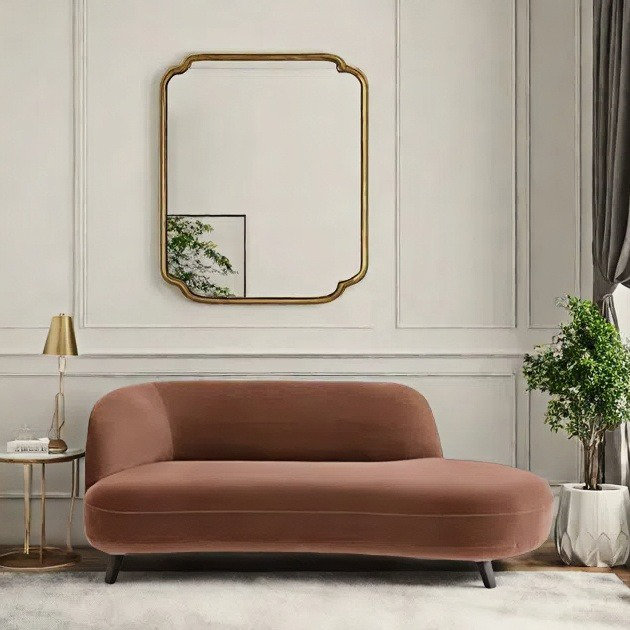Méridienne simple au design créatif et moderne, Ocre, Face à la gauche