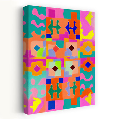 Vivid Geometric Tapestry Abstract Bold Colorful Wall Art Print
