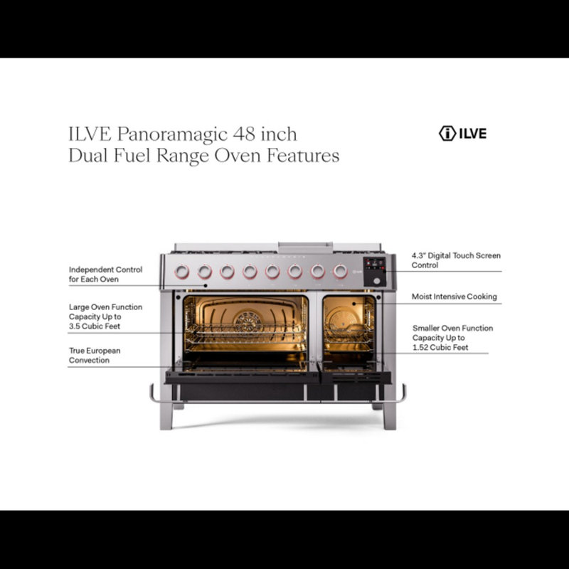 ILVE Panoramagic 48 in Dual Fuel Range, Natural Gas