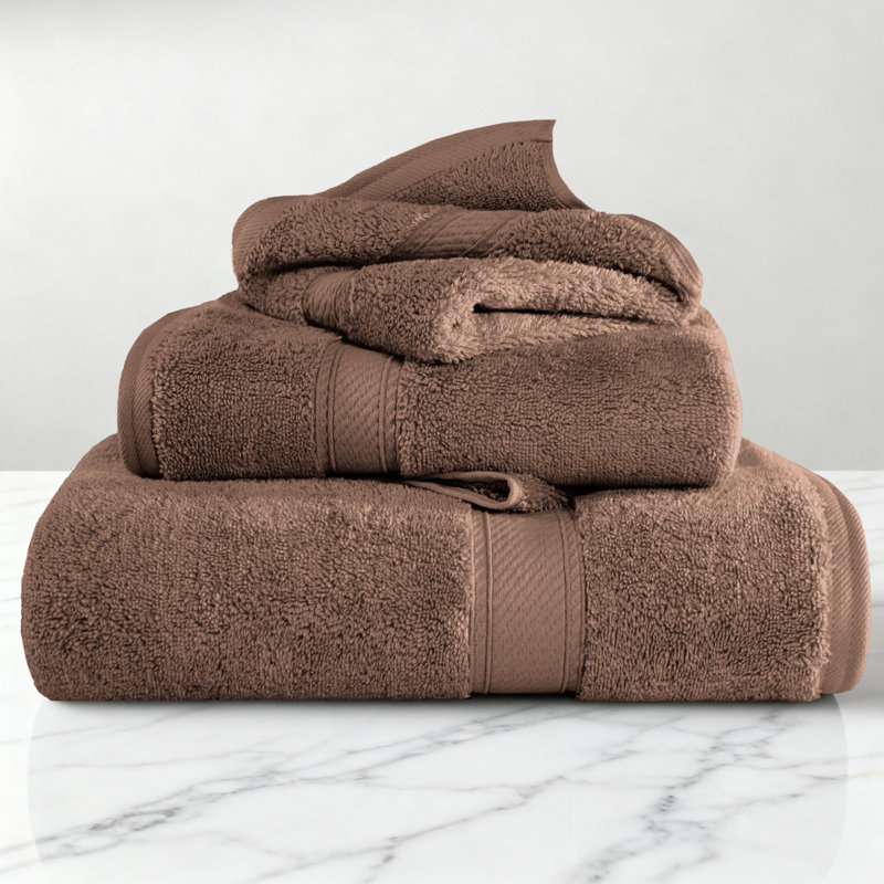 Ensemble de serviettes de bain luxueuse en coton égyptien de qualité très absorbant Scotia , Chocolat