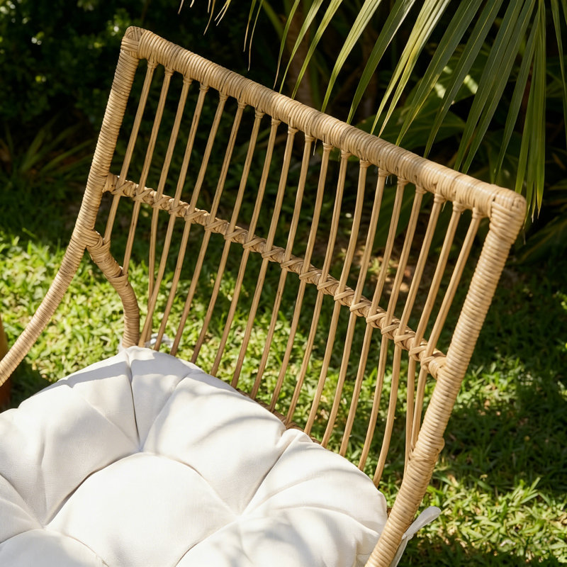 Fauteuil club d'extérieur en osier Darrall, Beige, Brun clair