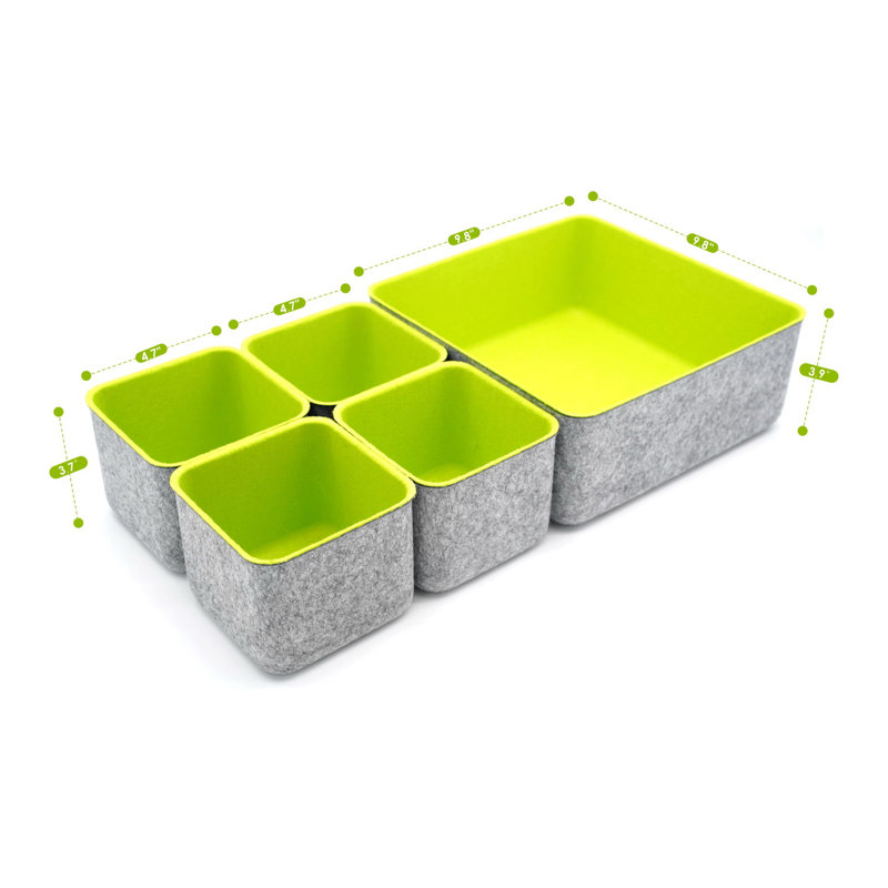 Ensemble de rangement de bureau Joshua, Vert printanier / gris