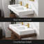 Lavabo pour salle de bain mural double flottant FRALIMK Rectangle à surface solide avec trou pour robinet