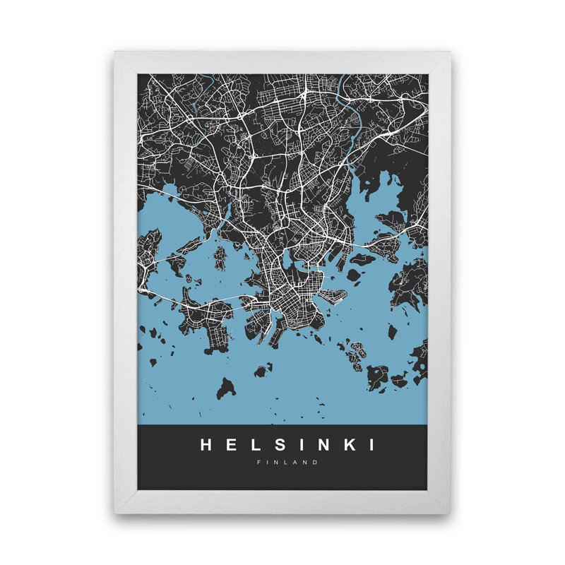 Helsinki - Print, 88cm H x 64cm W x 3cm D, White Paper