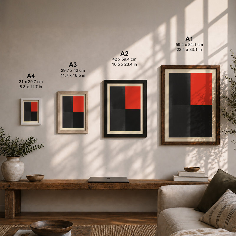 Colour Block Study Abstract - Framed Print, A1 - 84.1 x 59.4 cm, White