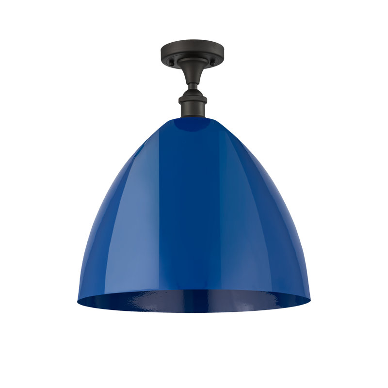 Plafonnier semi-encastré Crooksville, Bleu, Bronze huilé